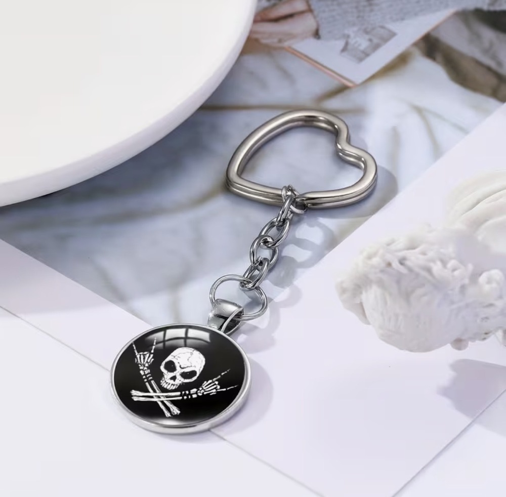 3/$25 Skeleton Rock On Rock and Roll Heavy Metal Keychain NEW